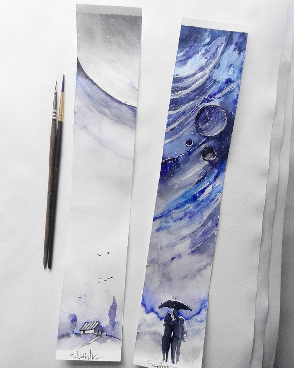 Watercolor painting. Cosmos , , Watercolor, , , 