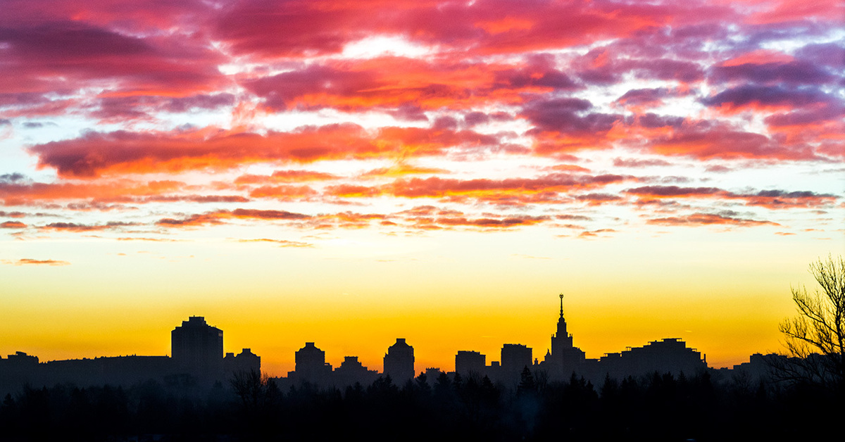 Картинки рассвет в москве