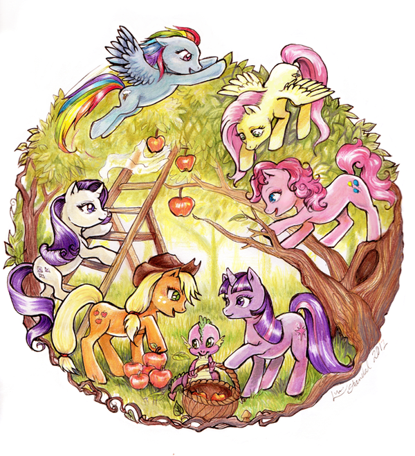 Apple Orchard My Little Pony, Mane 6, Spike