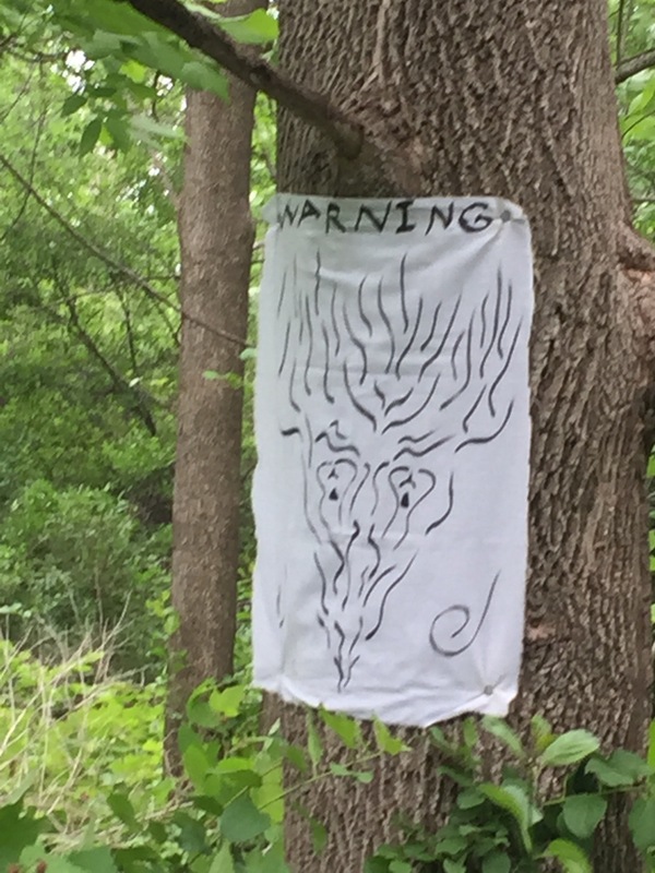 "Нашел этот знак во время прогулки по лесу"