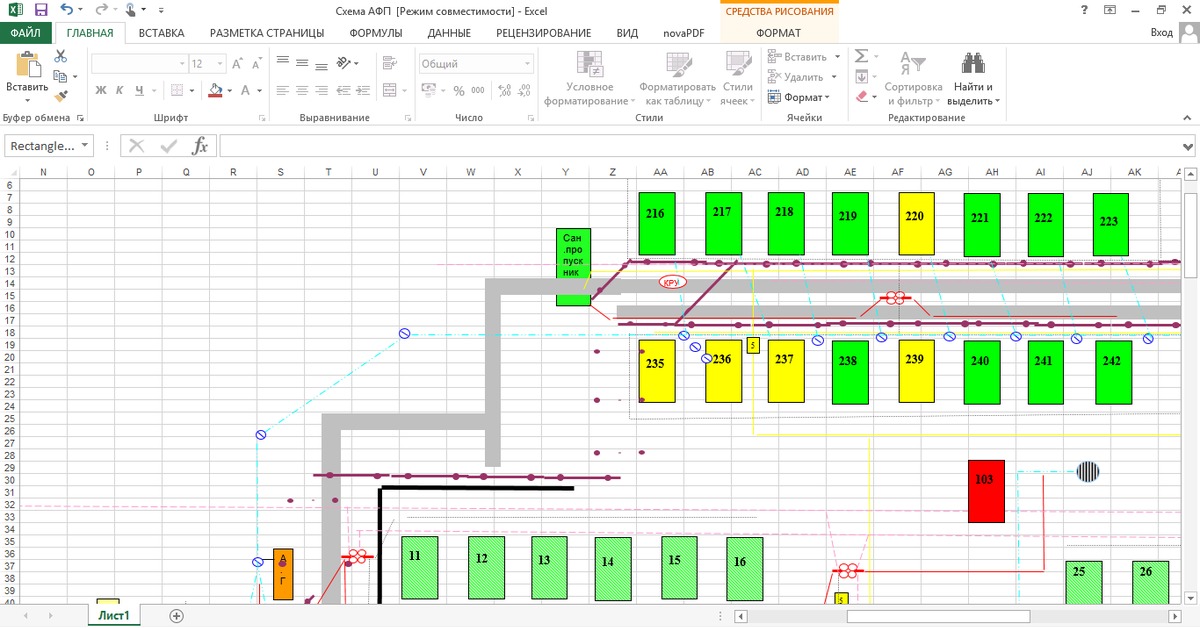 Excel интерактивная карта