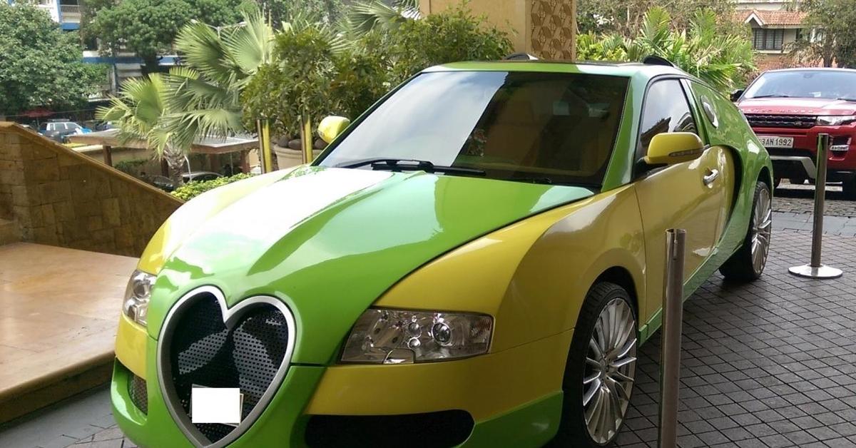 Пародию машин. Bugatti Veyron в Индии. Бугатти зеленая. Желто зеленая машина. Зеленый автомобиль.