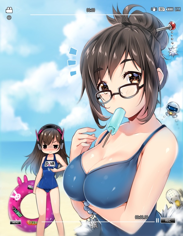 Anime Art , Anime Art, Overwatch, Mei, Dva, Zenyatta,  