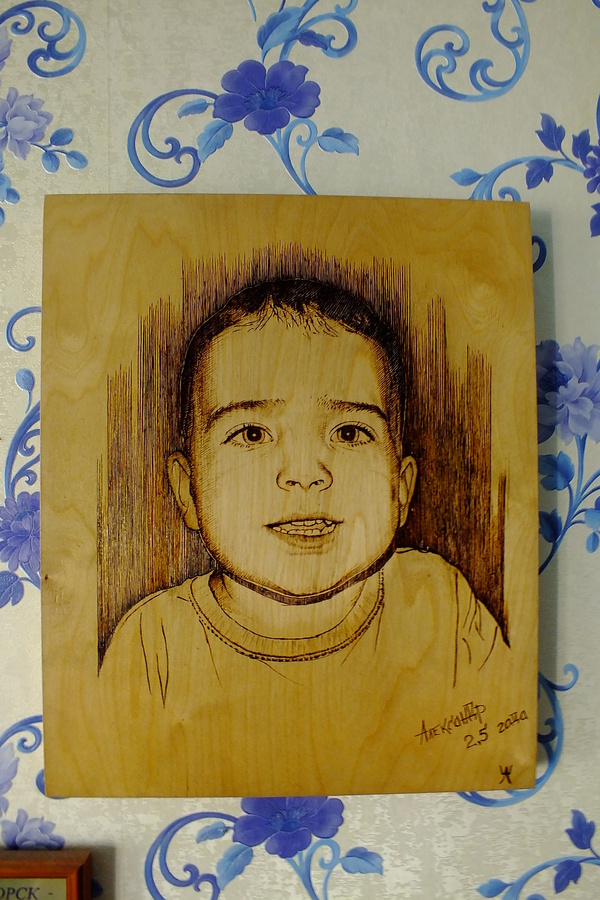 Портрет выжигателем (пирографом). | Пикабу