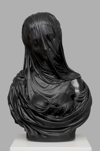 Purity (copy sculpture by Antonio Corradini) , Barry x Ball, private collection, 2008-2010. Black marble, ׸ , , , 