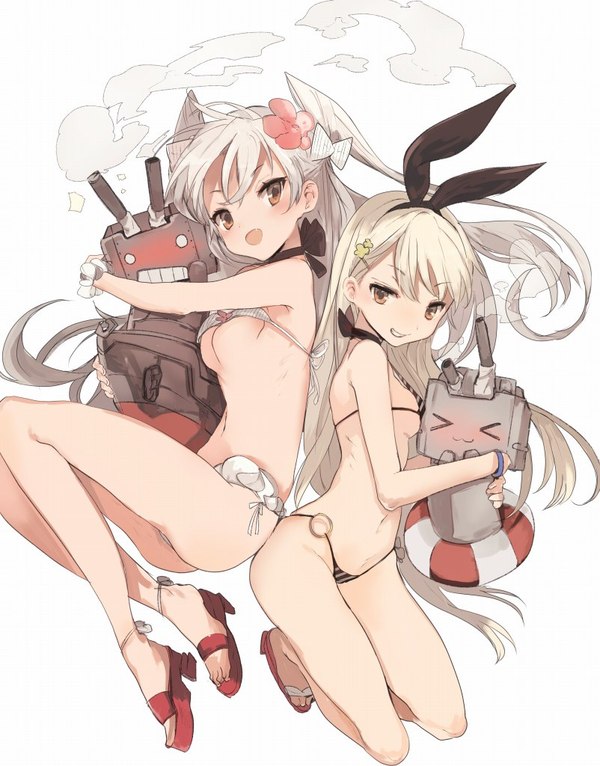 Kanmusu - NSFW, Anime, Kantai collection, Shimakaze, Amatsukaze, Anime art