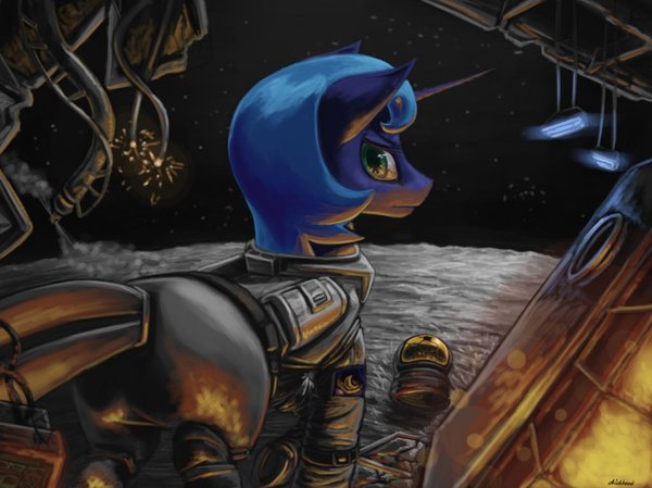 Luna on the moon My Little Pony, Princess Luna, Chickhawk96