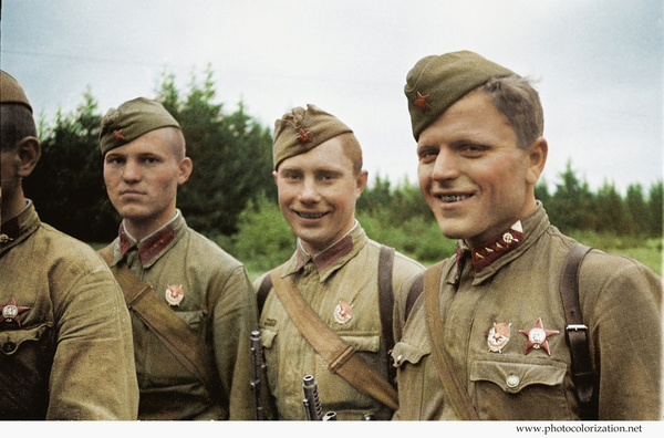My colorization Group shot of Red Army snipers - My, Colorization, Photoshop, The Great Patriotic War