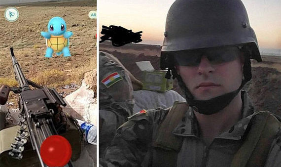 Американские солдаты на линии фронта..."ловят пакемонов".