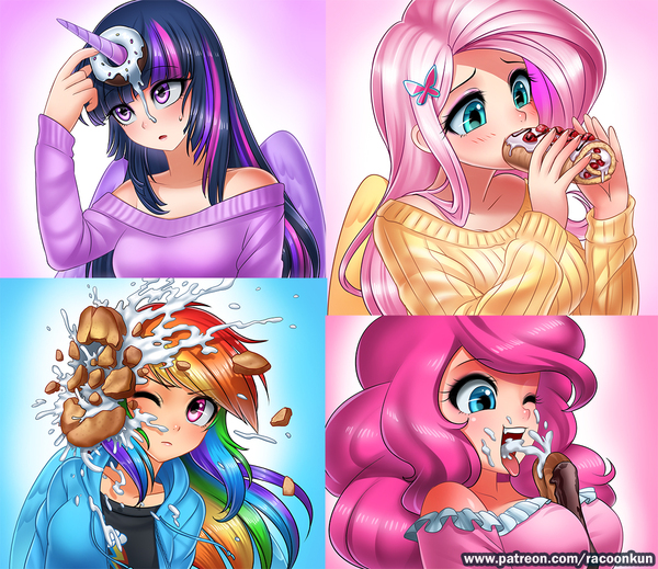  My Little Pony, Equestria Girls, Twilight Sparkle, Fluttershy, Rainbow Dash, Pinkie Pie, MLP Edge, Racoonkun