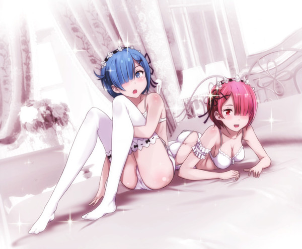 Rem and Ram. - NSFW, Аниме, Anime Art, Re:Zero Kara, Rem, Ram, Rem (Re:Zero Kara), Ram (Re:Zero Kara)