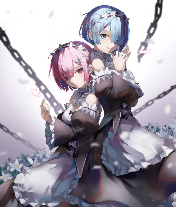 Ram and Rem - Ram, Rem, Re:Zero Kara, Anime Art, Аниме, Арт, Ram (Re:Zero Kara), Rem (Re:Zero Kara)