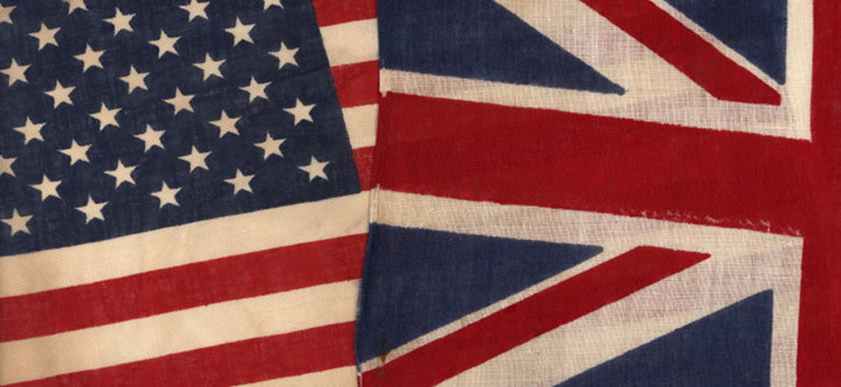 Различие великобритании. Флаг великобританской Америки. Американ Америки британский английский. Америка и Британия. Флаг Англии и США.