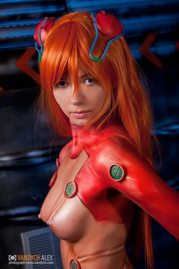 Asuka cosplay - NSFW, Cosplay, Evangelion, Asuka langley, , Bodypainting, Anime, Longpost