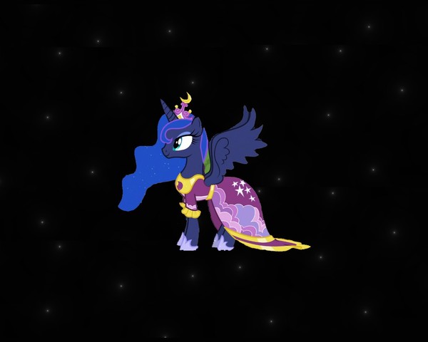 My desktop wallpaper - My little pony, My, Princess luna