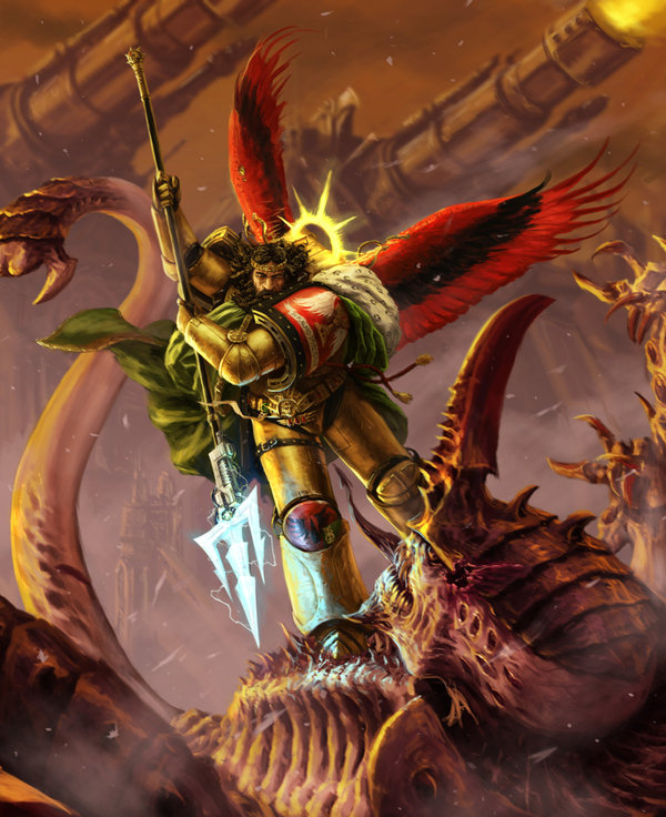 Captain Zedrenael beating the Hive Tyrant Warhammer, Warhammer 40k, Blood angels, Tyranids, Adeptus Astartes, 