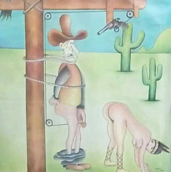 Cowboys and Indians - NSFW, Photo, Drawing, Unknown crap