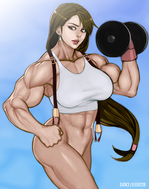 Tifa - NSFW, , Art, Strong girl, Sleep-Sleep, Tifa lockhart, Final fantasy vii, Girls, Final Fantasy, Longpost