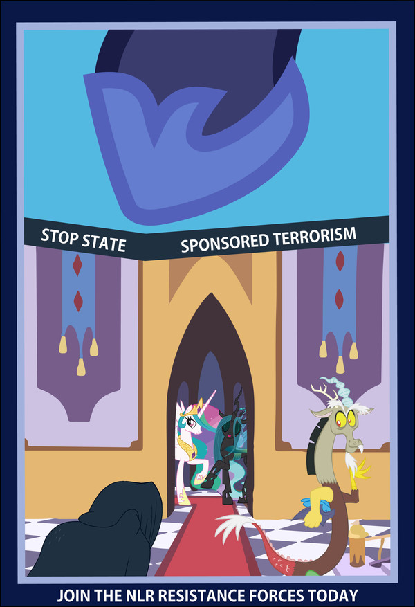 Stop state sponsored terrorism My Little Pony, Princess Luna, Princess Celestia, Tirek, Queen Chrysalis, New lunar Republic, , MLP Discord