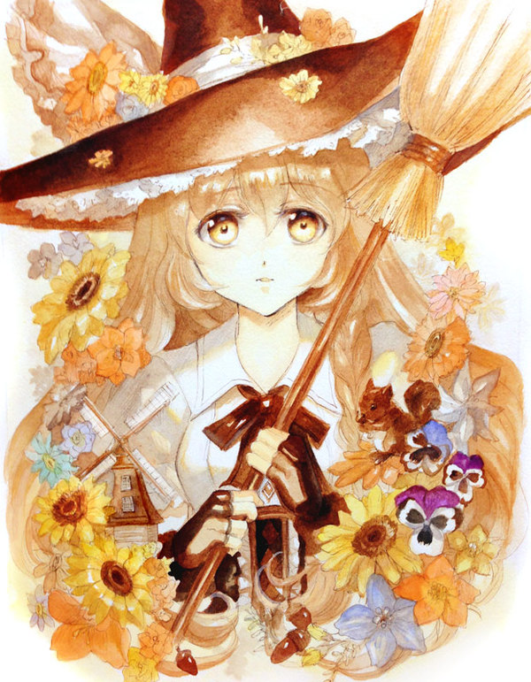 Kirisame Marisa , Anime Art, Touhou,  , Kirisame marisa