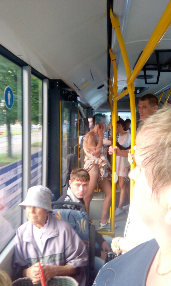 Hero of the day. - NSFW, Heroes, naked and funny, Bus