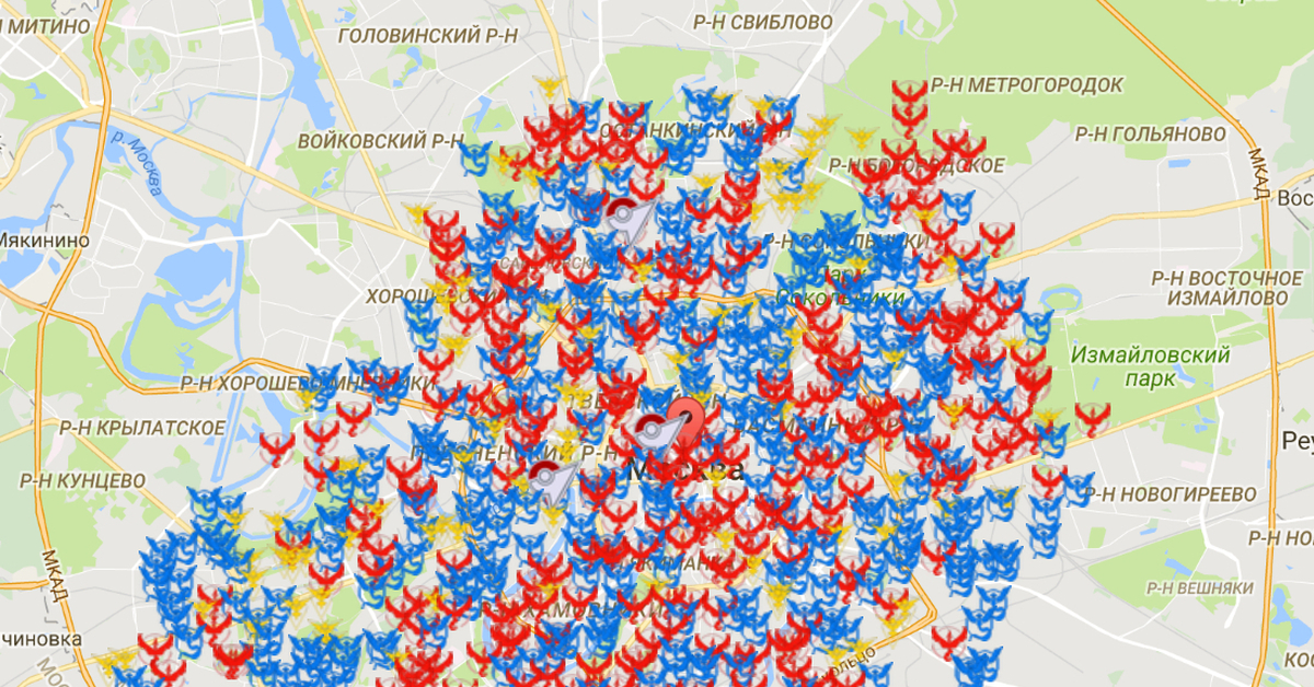 Карта покестопов покемон го