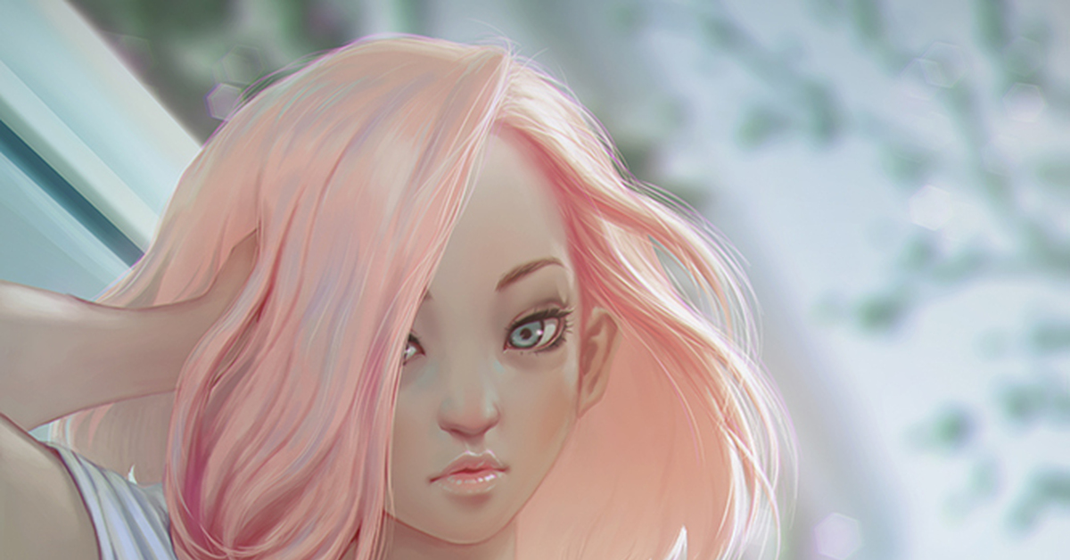 Девочка с розовыми волосами, Арт, DeviantArt, Webang111.