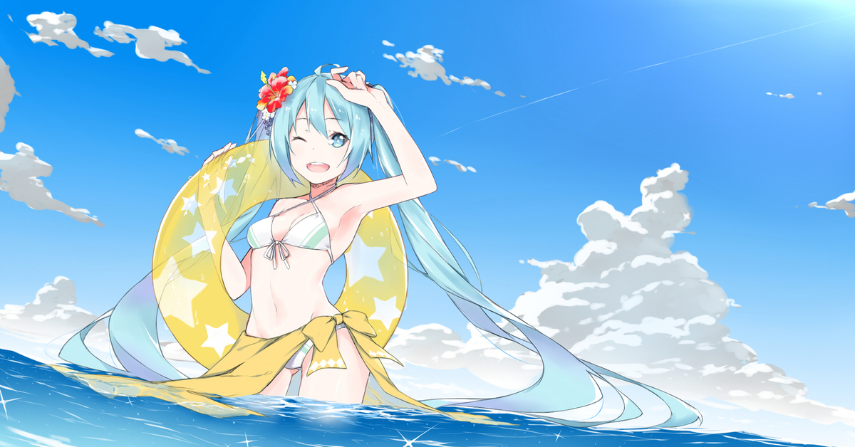 Okaasan hatsune miku speed up. Мику Хацунэ лето арт. Мику Хацунэ лето море. Мику Хатсуне лето. Hatsune Miku Art лето.