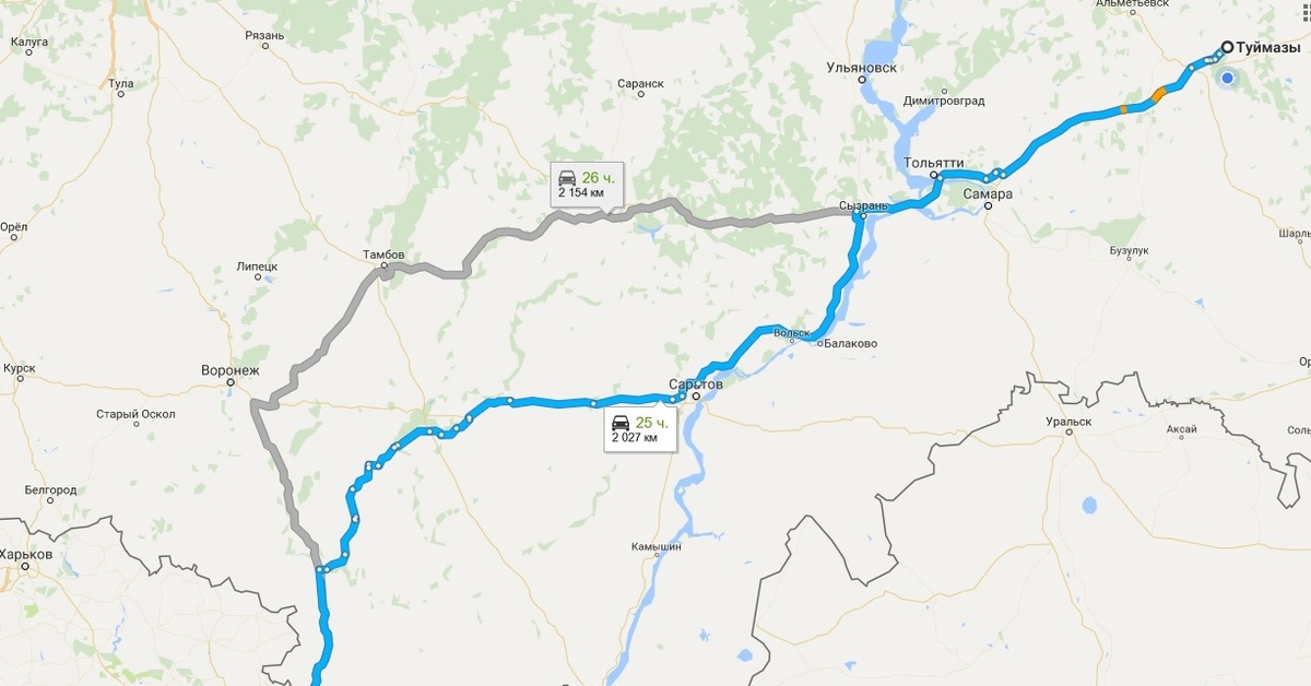 Туймазы маршрут карта