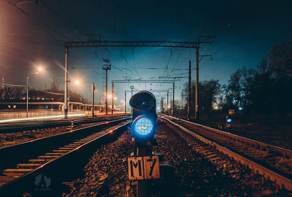 blue lantern :) - My, Photo, Railway, Rails, The photo, beauty, Excerpt