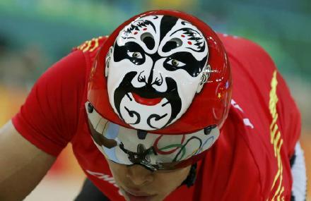 Chinese cyclists and their helmets on the Olympic track in Rio - Olympiad, China, Cycling, Helmet