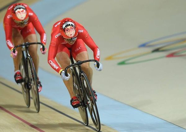 Chinese cyclists and their helmets on the Olympic track in Rio - Olympiad, China, Cycling, Helmet