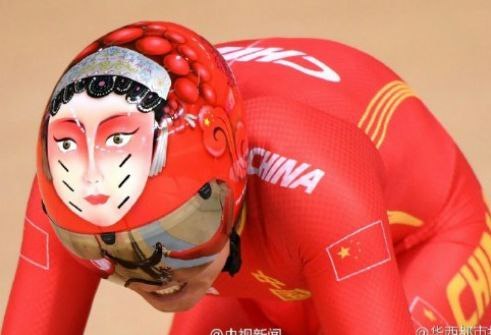 Chinese cyclists and their helmets on the Olympic track in Rio - Olympiad, China, Cycling, Helmet