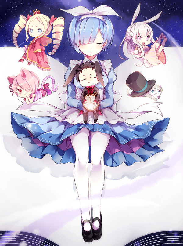 Neko-Ram - Anime, Anime art, Re: Zero Kara, Ram, Subaru, Emilia, Beatrice, Pak, Ram (Re: Zero Kara)