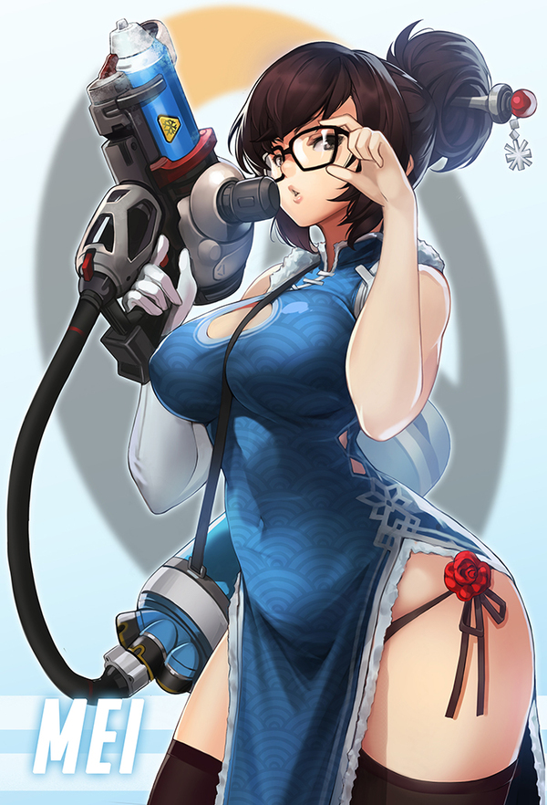 Chipao Mei - Art, Mei, Overwatch, , Blizzard, Qipao, Goomrrat, Girls