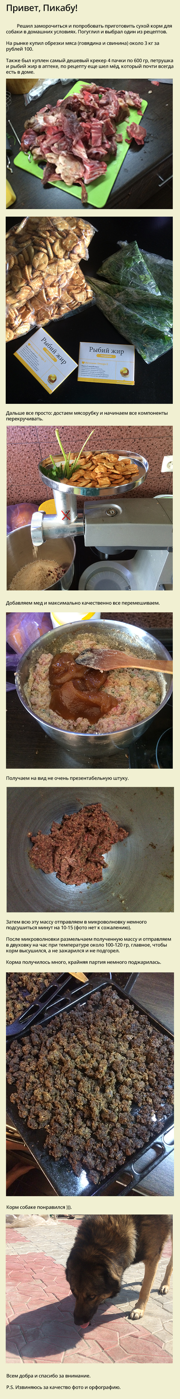 How do I make dog food? - My, Dog food, Longpost, Dog, Rukozhop, Recipe