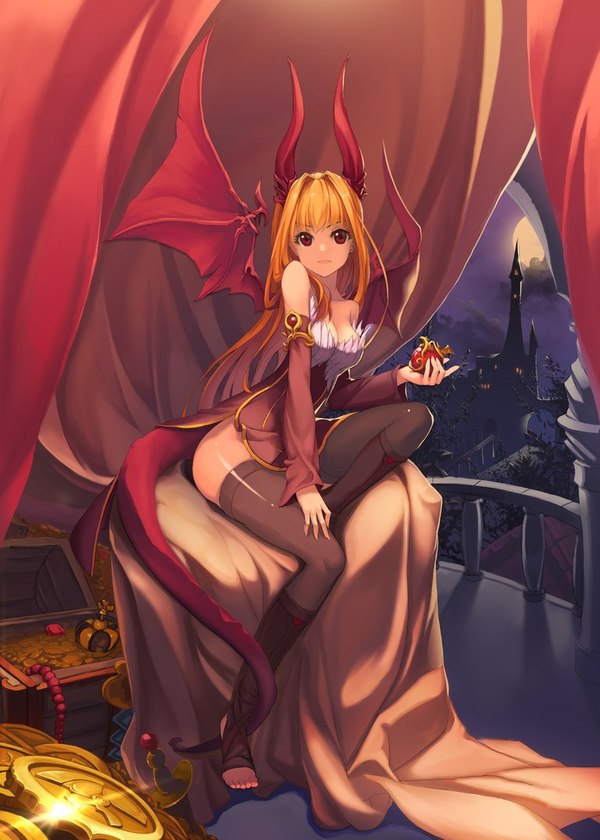 Demon Girl - Anime art, Anime original, Anime, 