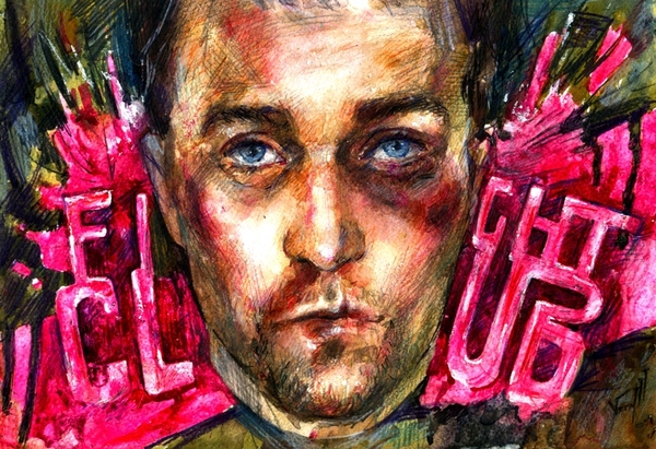 Edward Norton has a birthday today in honor of this event made a drawing. (Narrator. Fight Club) - My, Art, Fight club, Edward Norton, Birthday, Drawing, Fight Club (film)