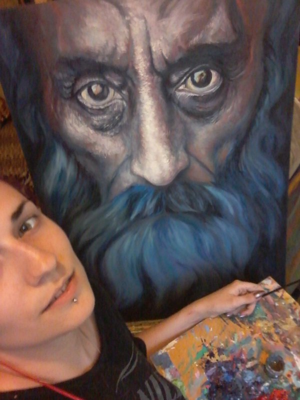 New portrait in progress) - My, Oil painting, Painting, Portrait, Margot Resnick