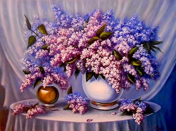 oil painting - My, Oil painting, oil painting, Oil on canvas, Painting, Lilac