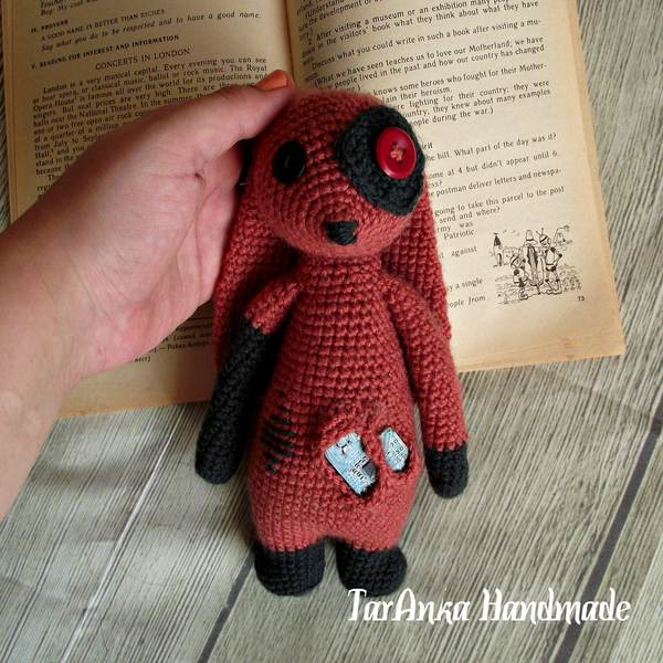 cyber hare - My, Crochet, Knitted toys, Amigurumi, Hobby, Knitting, Hare
