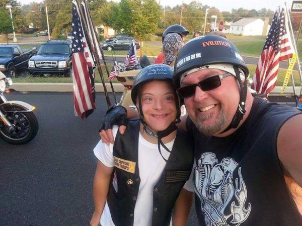 Bikers support teen with Down syndrome on his first day of high school - Bikers, Motorcyclist, Support, Teenagers, Children, School, Disease, Longpost, Motorcyclists