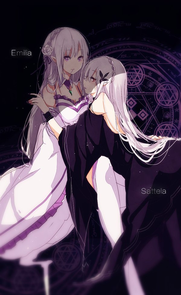 Emilia and Sattela Emilia, Sattela, Anime Art, Re:Zero Kara, 