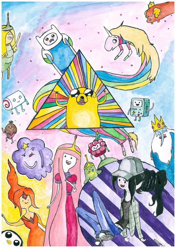 Adventure Time - My, Adventure Time, Finn and Jake, Watercolor, Crooked hands, Art