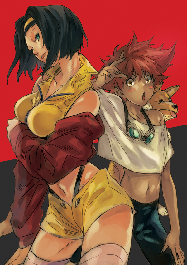 Faye, Ein & Ed - Anime, Anime art, Cowboy bebop, Ein, Faye valentine, Edward wong hau pepelu IV, 