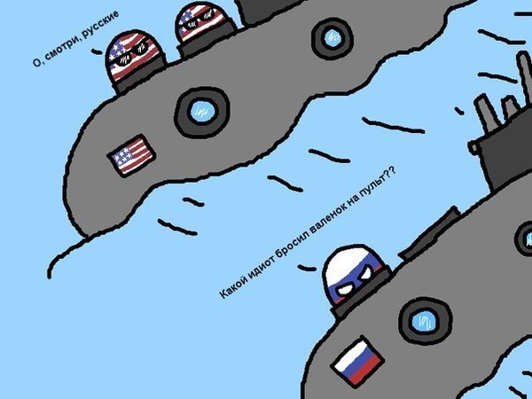 Подлодка - Россия, Америка, Countryballs