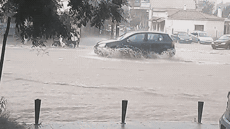 Nope nope nope - Auto, Flood, Потоп, Water, GIF