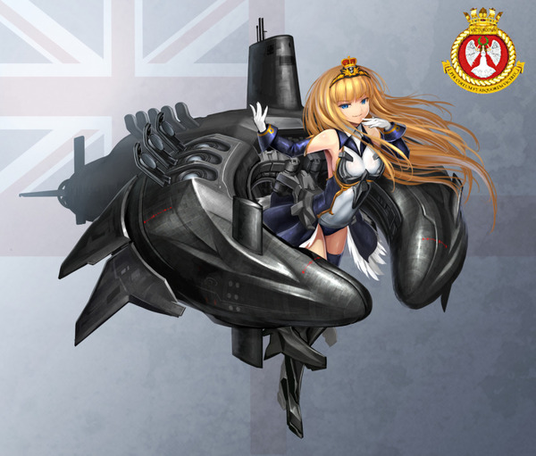 Kantai Collection Modern Warfare: HMS Victorious (Vanguard-class nuclear-powered ballistic missile submarine) - Kantai Collection, Anime Art, Субмарина, Подводная лодка, Фан-Арт, Аниме, Royal Navy, Submarine