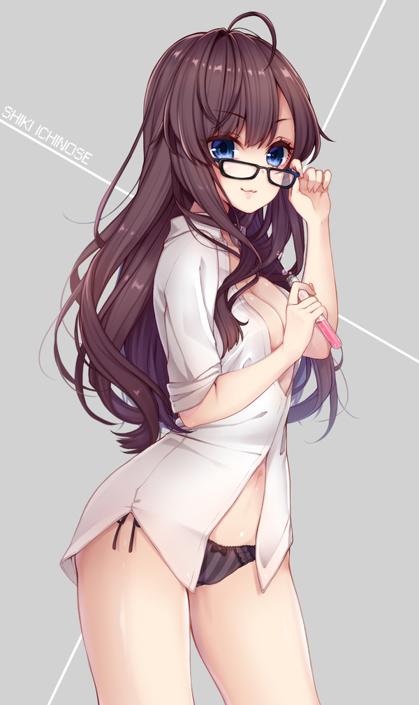 Anime Art - NSFW, Anime art, Anime, The idolmaster, Shiki ichinose, Megane, Pantsu