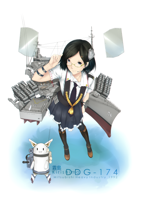 Kantai Collection Modern Warfare: Arleigh Burke-class guided missile destroyer - Kantai Collection, Anime Art, Аниме, Фан-Арт, Kirishima